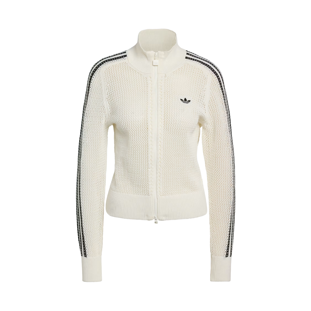 Adidas Knitted Crochet Firebird Track Top 'White'