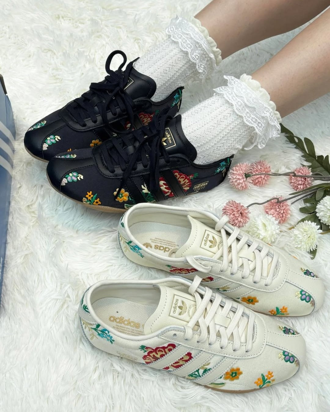 Adidas Tokyo 'Core Black Floral Embroidery'
