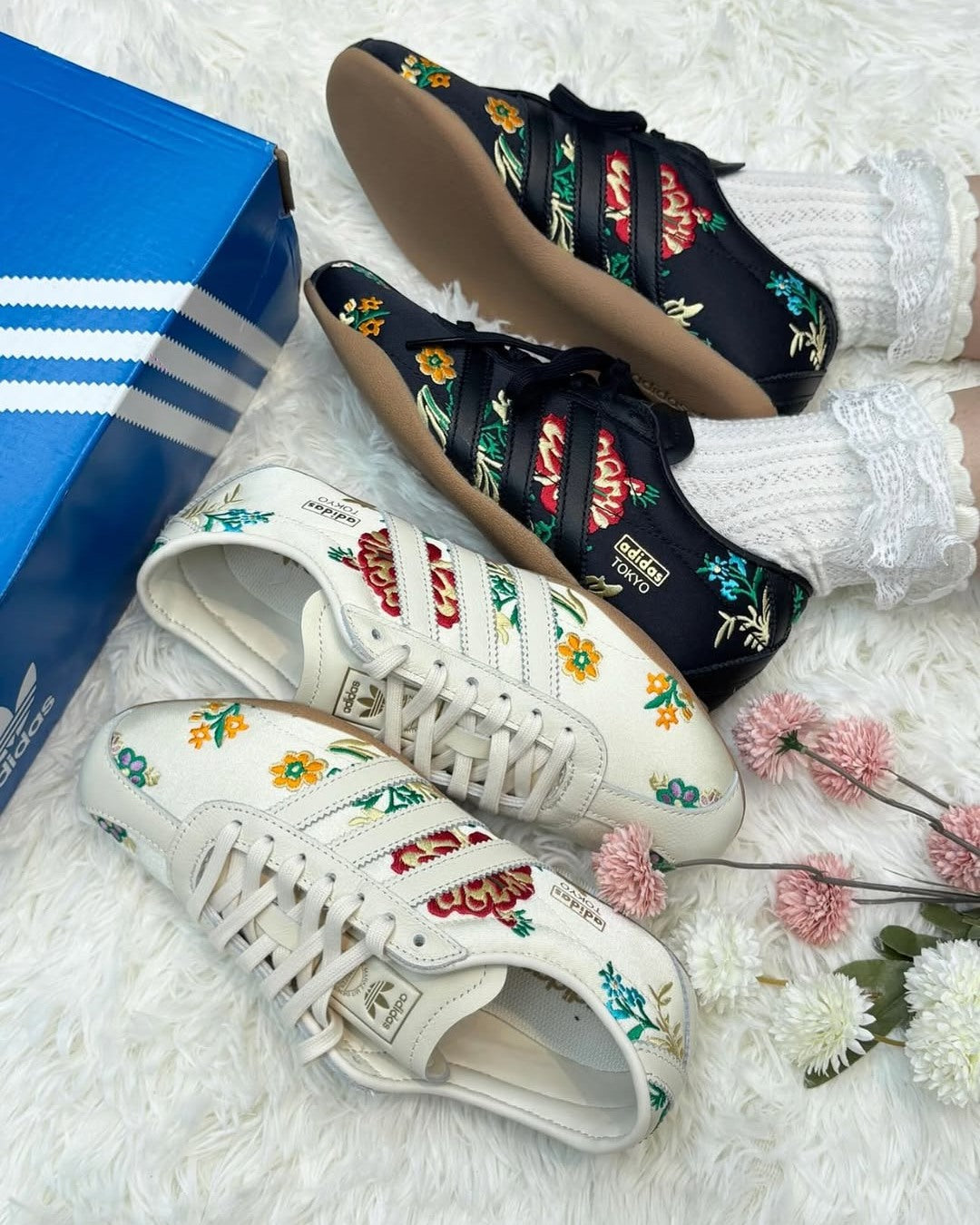 Adidas Tokyo 'Core Black Floral Embroidery'