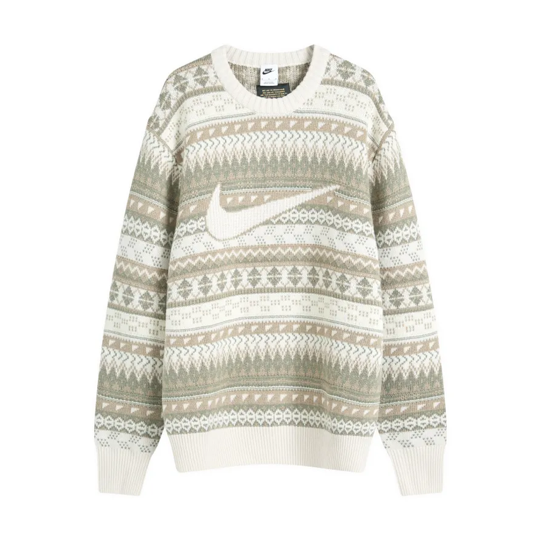 Nike Life Fair Isle Swoosh Jumper 'Beige'