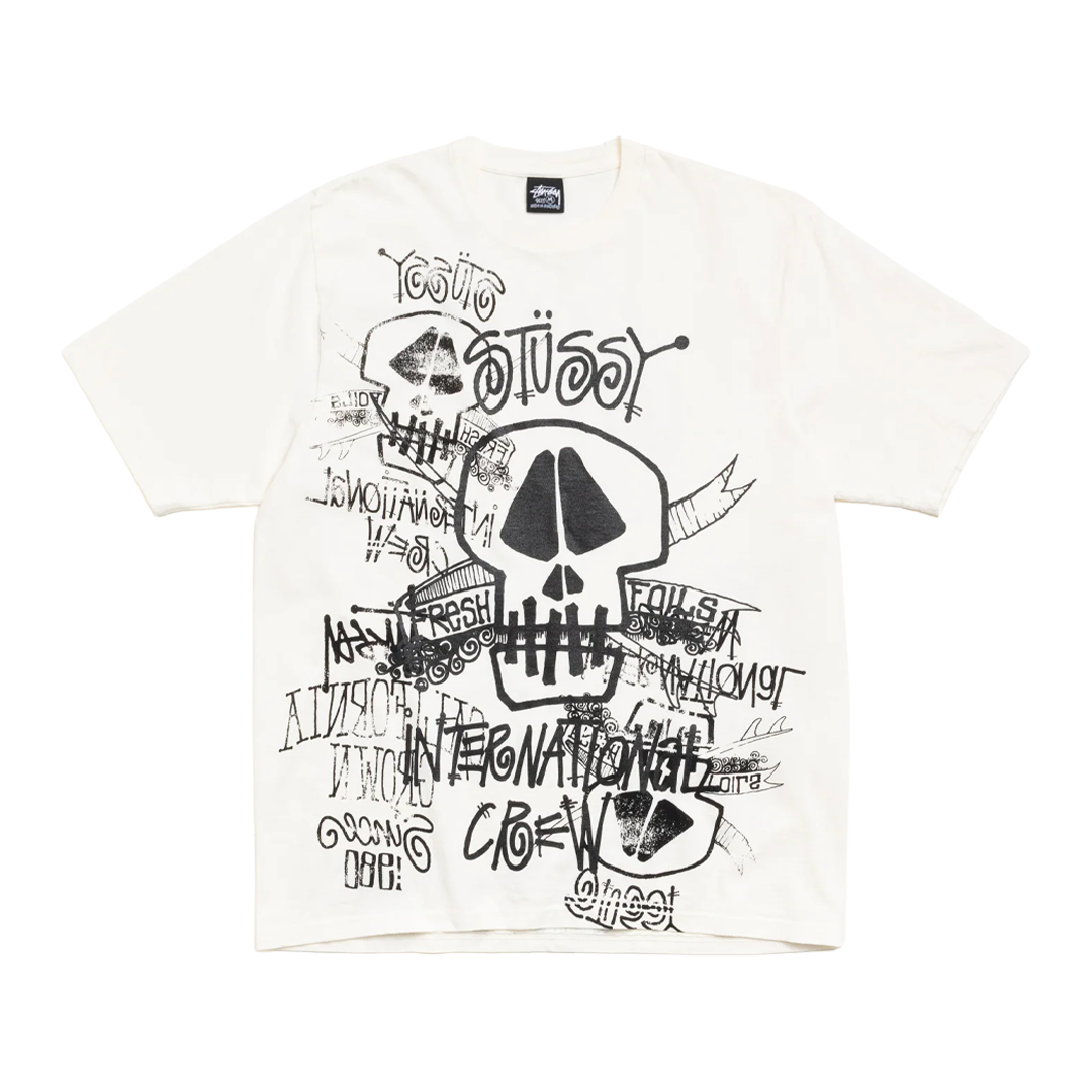Stussy Skulls Tee Pigment Dyed 'White'
